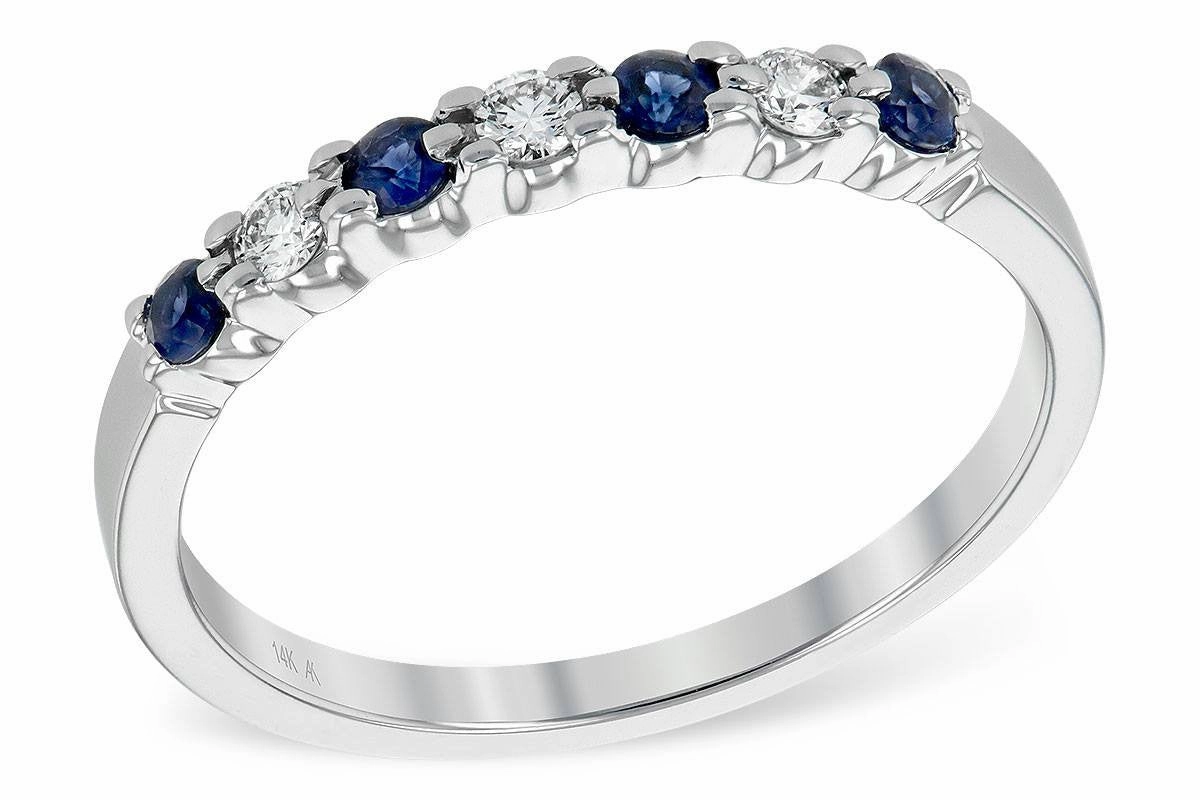 14K White Gold Blue Sapphire And Diamond Ring 1/4cttw Durable Object