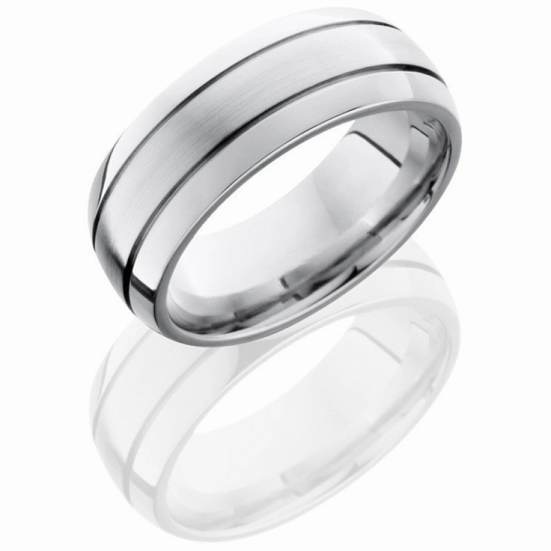 Everyday Use 3-Band Cobalt Chrome Domed Mens Wedding Band 8mm