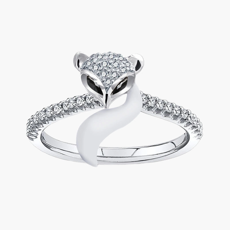 Sterling Silver Gold Plated Fox Ring Premium Form Fashionable Piece