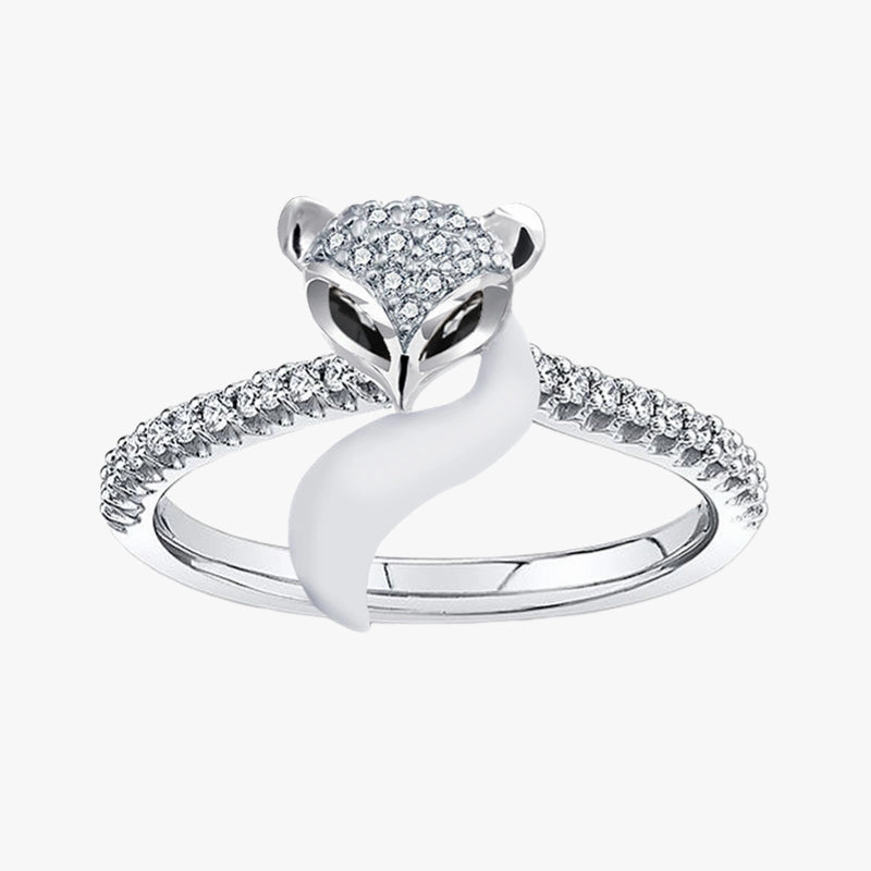 Sterling Silver Gold Plated Fox Ring Glow Mood Classic Detail