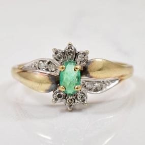 Sparkle Vibe Chic Fusion Emerald & Diamond Ring | 0.26ct, 0.05ctw | SZ 8.75 |