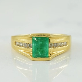 Emerald & Diamond Ring | 1.00ct, 0.33ctw | SZ 7 | Refined Jewelry