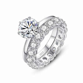 4 CTW Engagement Ring & Band Set | S925 | Moissanite Beautiful Sign Fashionable Statement
