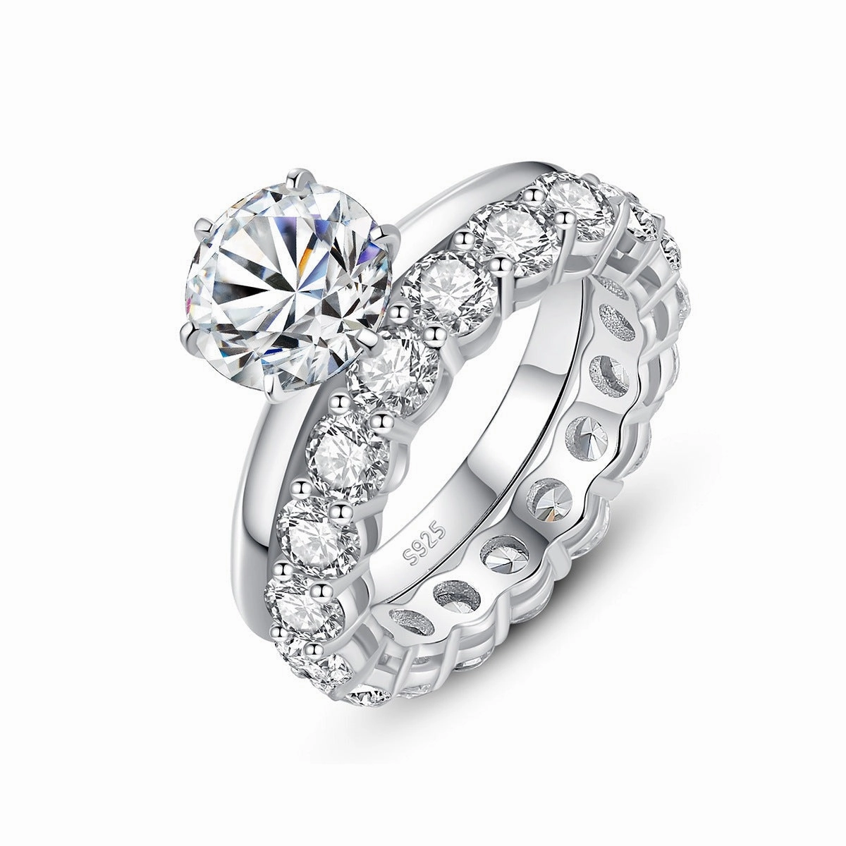4 CTW Engagement Ring & Band Set | S925 | Moissanite Beautiful Sign Fashionable Statement