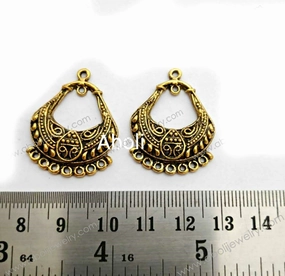 Gleaming Finish Golden bali Charm earrings components CHMG56 2 charms
