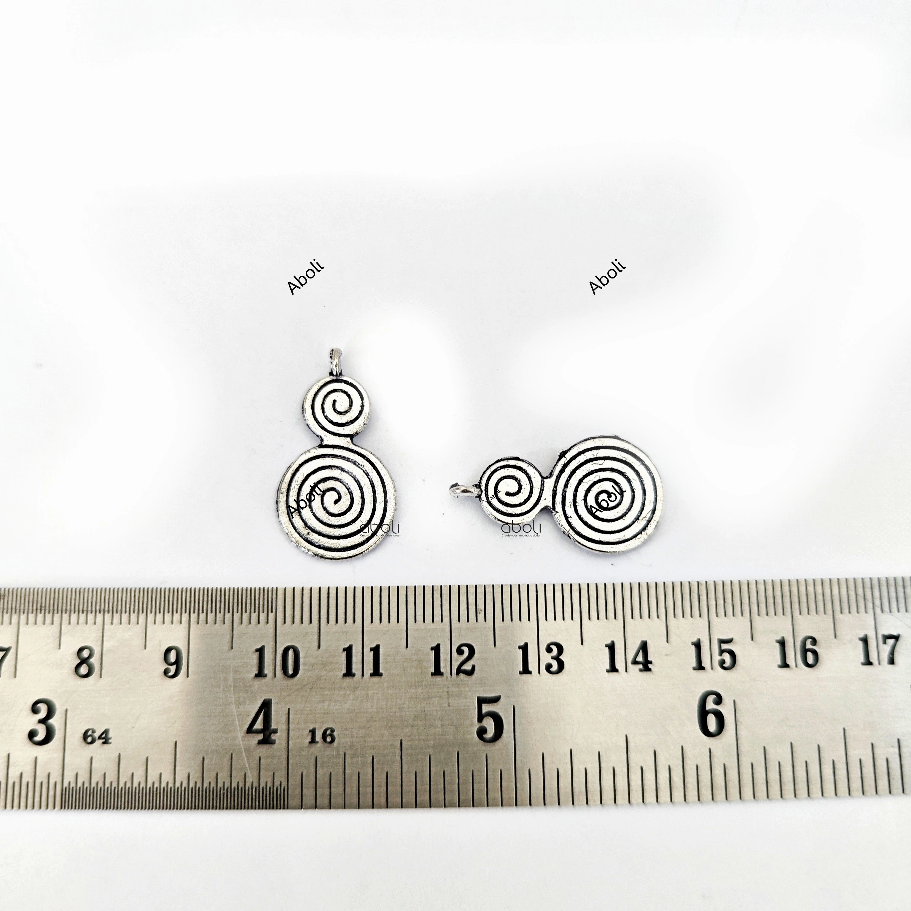 Elegant Charm Spark Ready Silver double spiral charm spiral charm CHMS102 1 charm