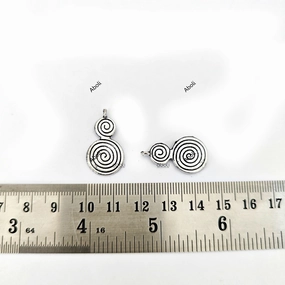 Elegant Charm Spark Ready Silver double spiral charm spiral charm CHMS102 1 charm