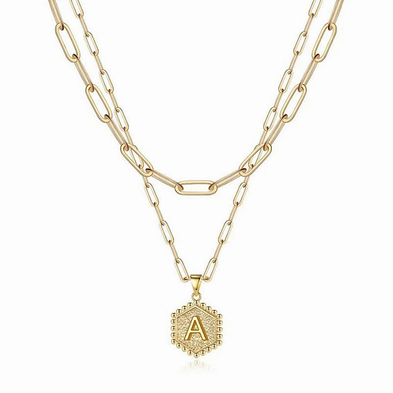 14K Gold Plated Paper Clip Chain Simple and Delicate Layered Initial Necklace Trendy Pieces