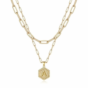 14K Gold Plated Paper Clip Chain Simple and Delicate Layered Initial Necklace Trendy Pieces