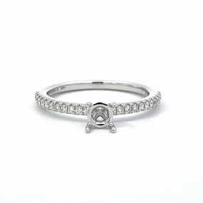 Meaningful Craft 14 Karat White Gold Classic Diamond Engagement Ring .50cttw