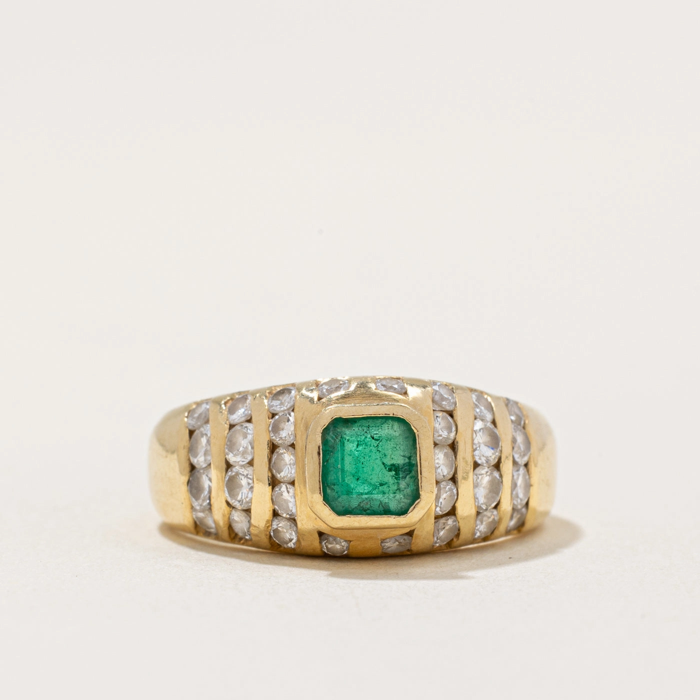 Sophisticated Vibe Diamond & Emerald Ring | 0.67ctw, 0.28ct | SZ 4.25 |