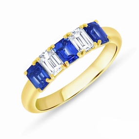 Romantic Object DIAMOND AND SAPPHIRE ANNIVERSARY BAND