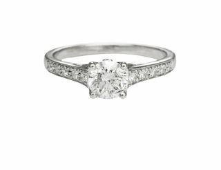 Hypoallergenic Decoration Versatile Fit DIAMOND ENGAGEMENT RING WITH DIAMONDS IN THE SHANK 0.97 CTTW