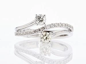 Budget Object Chic Article Diamond Fashion Ring .70 Cttw 14K White Gold