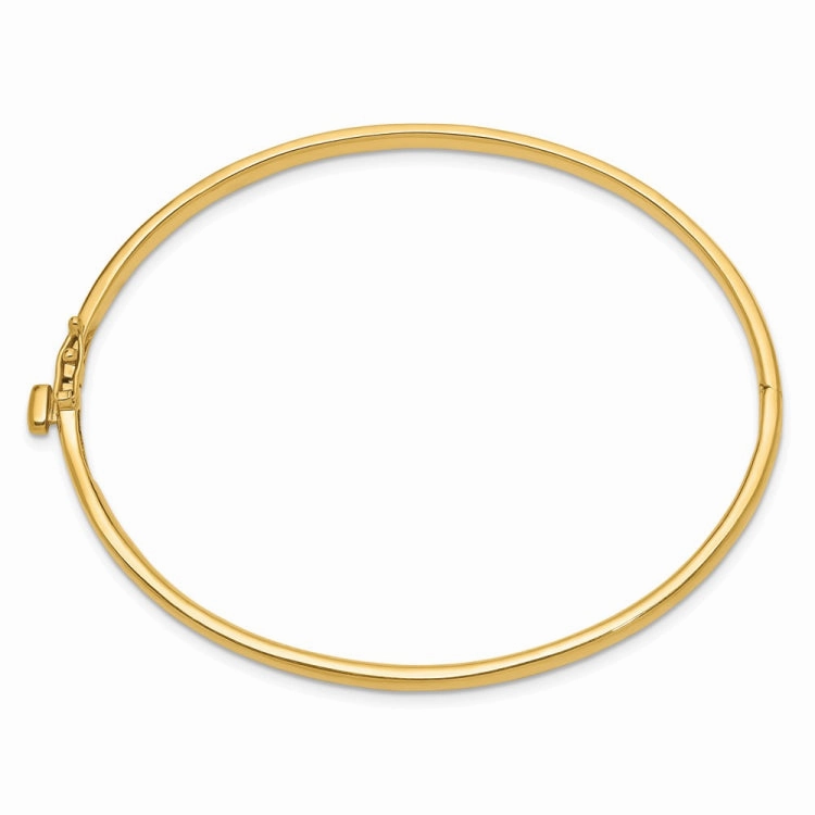 Casual Elegance Impeccably Presented 14k 3.6mm Polished Solid Hinged Oval Bangle Bracelet
