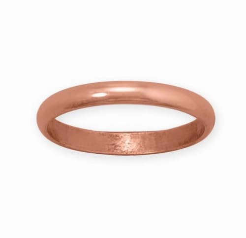 Vibrant Shine Domed Copper Band Ring 2.5mm - Made in The USA
