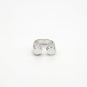 Double Dot Sterling Silver Ring Travel Gift Contemporary Sign