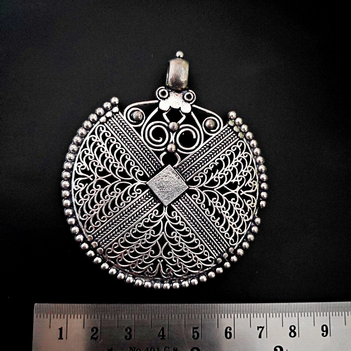 German silver filigree big mandala pendant SP201 Charming Finish