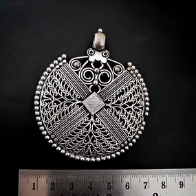 German silver filigree big mandala pendant SP201 Charming Finish