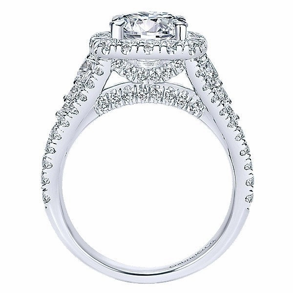 Wonderful Decoration Sparkling Art Split Shank Halo Diamond Ring 1.54 Cttw 14K White Gold 335A