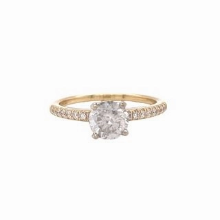 Soft Finish Luxury Mark 14 Karat Yellow Gold Traditional Engagement Ring (1.12cttw)