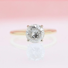 Bold Adornment Solitaire Round Diamond Engagement Ring 1.75 Ct