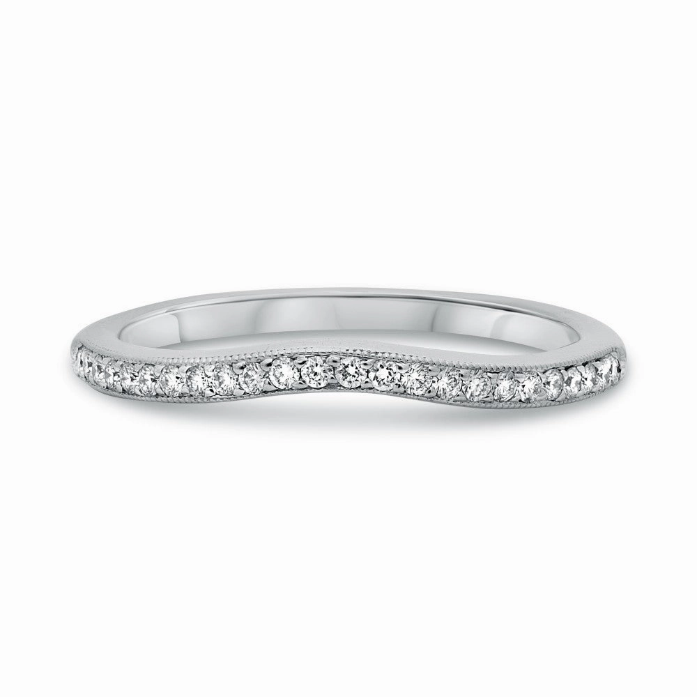 Curved Pave Diamond Band Ribbon Winner