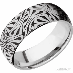 Affordable Creation Luxury Appeal Laser Carved Escher Pattern Wedding Band Cobalt Chrome 8mm