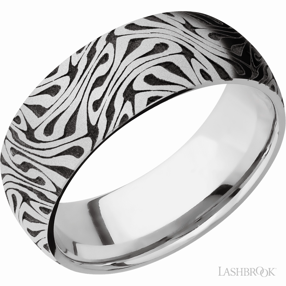 Timeless Adornment Laser Carved Escher Pattern Wedding Band Cobalt Chrome 8mm