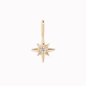 Seasonal Gift Diamond Star Charm 14k Gold