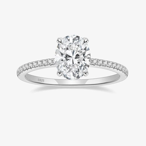 Oval Cut Cubic Zirconia Engagement Ring Engagement Style Timeless Set
