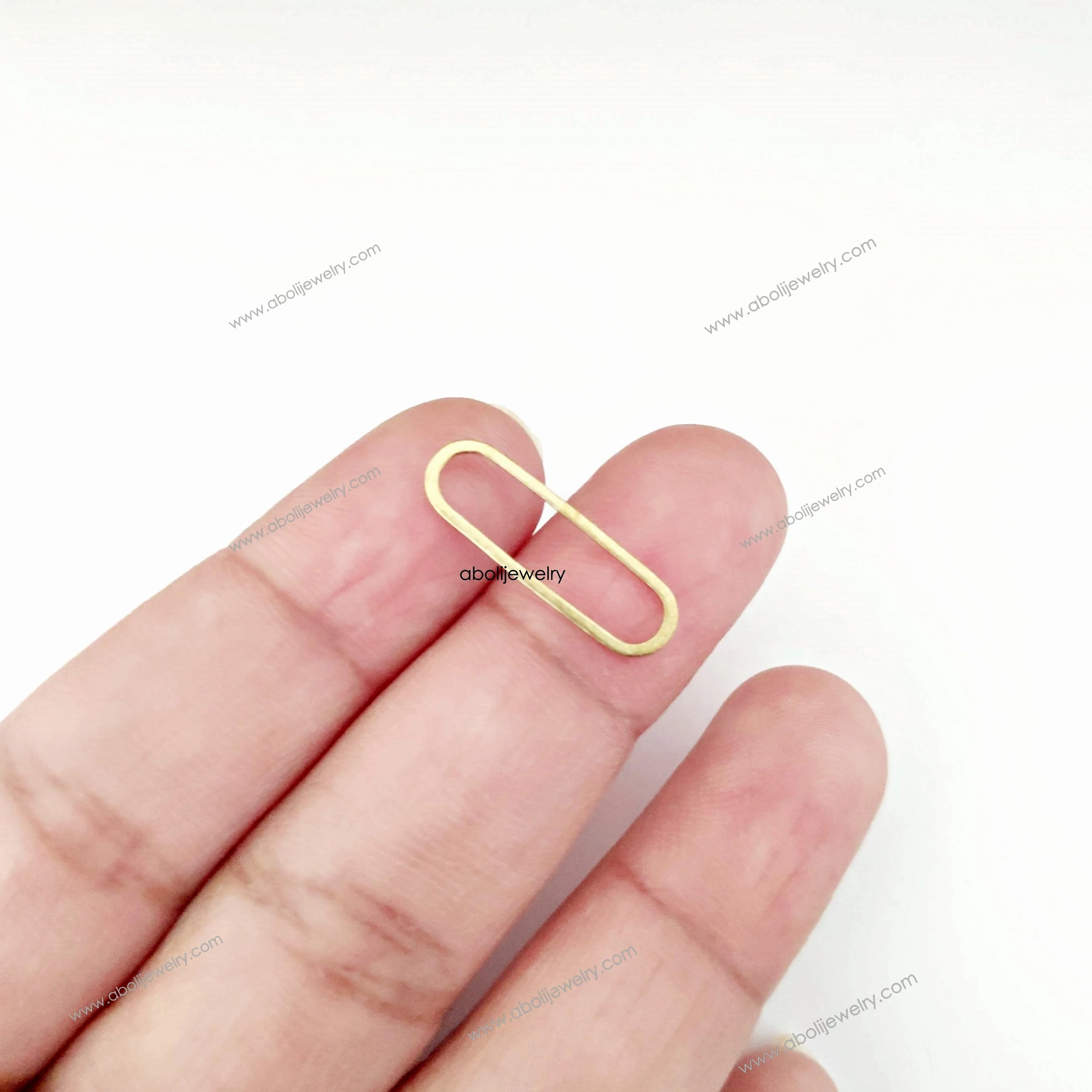 Everyday Luxury Premium Jewelry Raw brass oval connector golden raw brass link connector bezel RBC11 1 charm