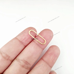Everyday Luxury Premium Jewelry Raw brass oval connector golden raw brass link connector bezel RBC11 1 charm