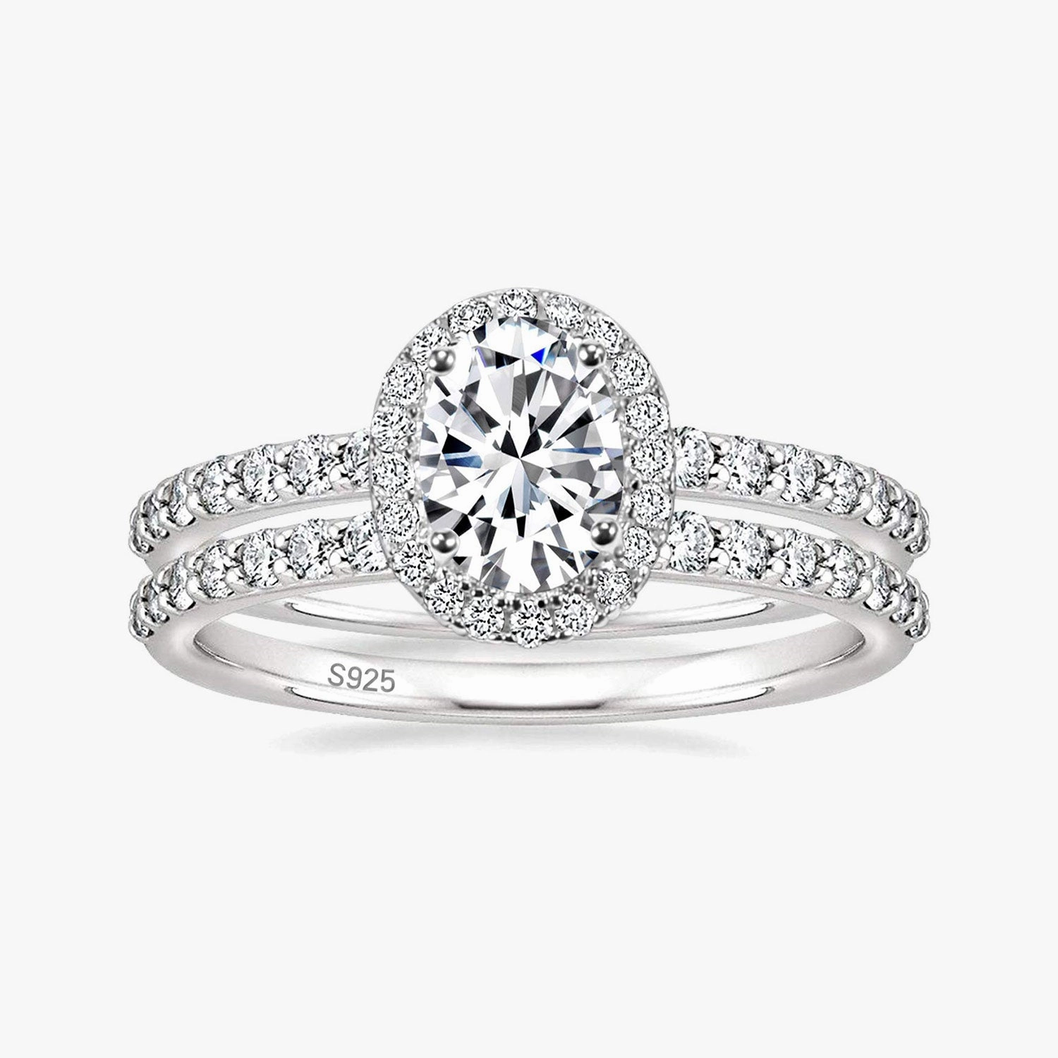 925 Sterling Silver Brilliant Oval Cubic Zirconia Promise Ring Tasteful Accent Striking Detail