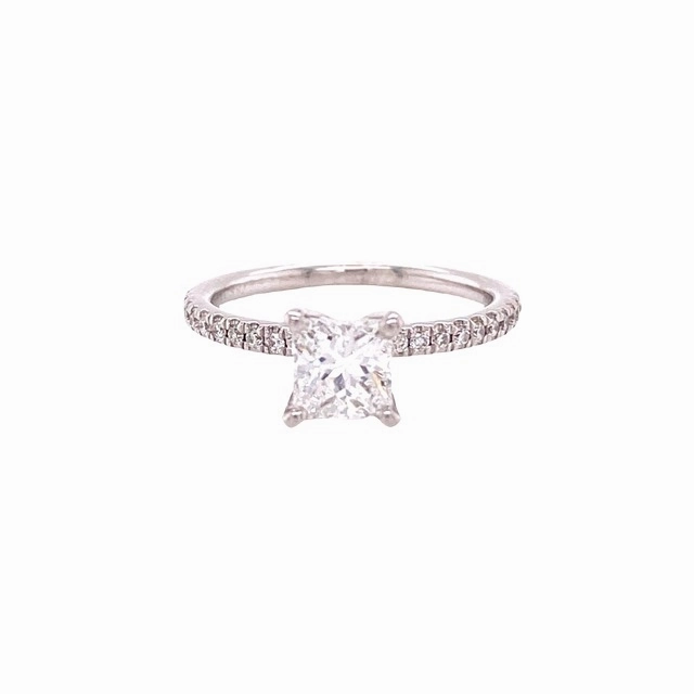 Modern Heirloom PRINCESS CUT DIAMOND RING WITH DIAMONDS IN THE SHANK (.91cttw)