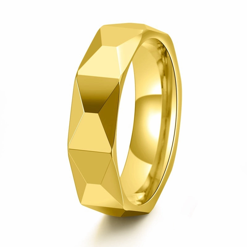 Louily Fashion Tungsten Carbide Rhomboid Men's Wide Wedding Band Petite Shine Timeless Gems