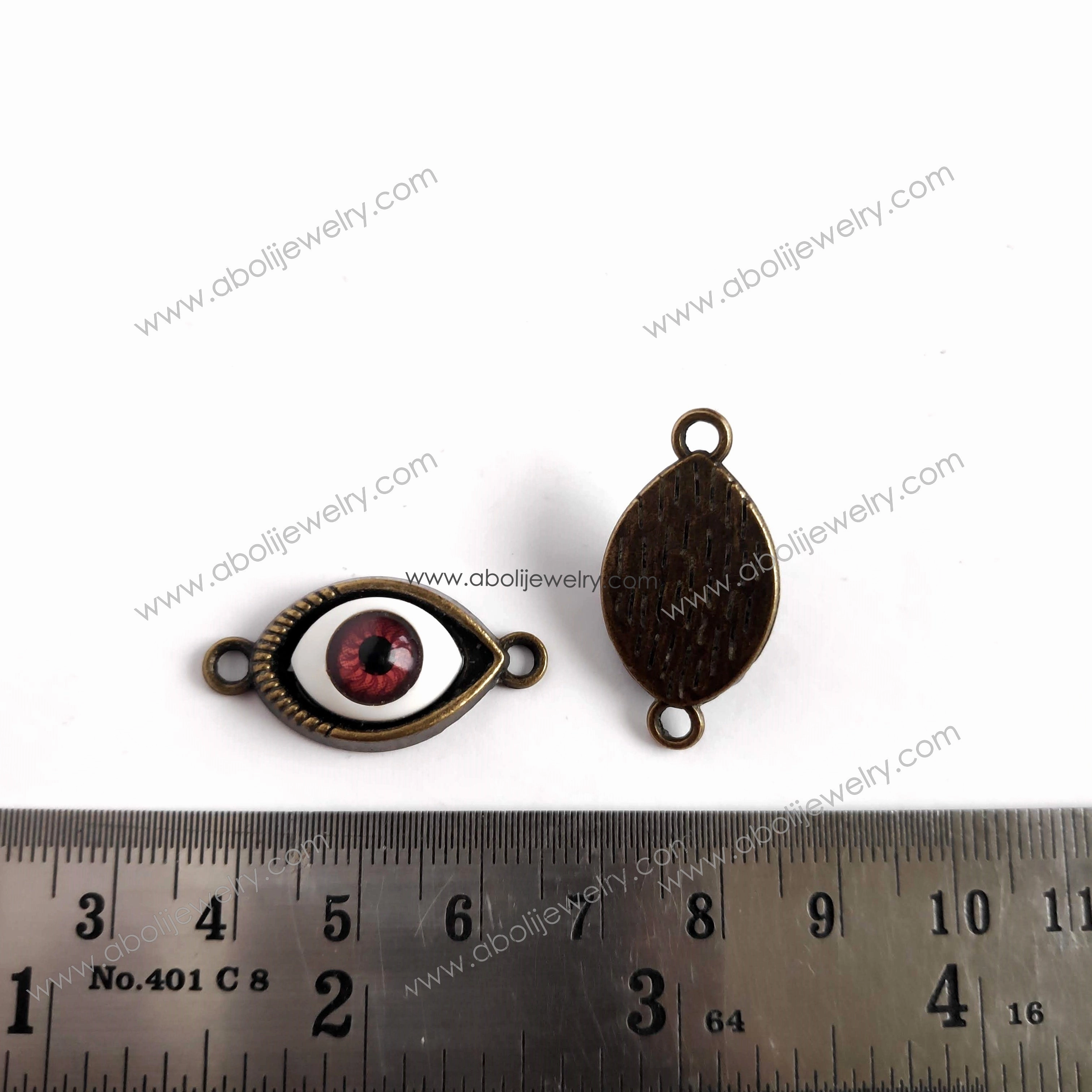 Luxury Flow Realistic evil eye connector antique bronze eye connector