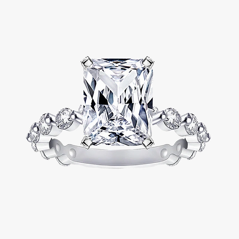 5CT Radiant Cut Cubic Zirconia Wedding Ring Shine On