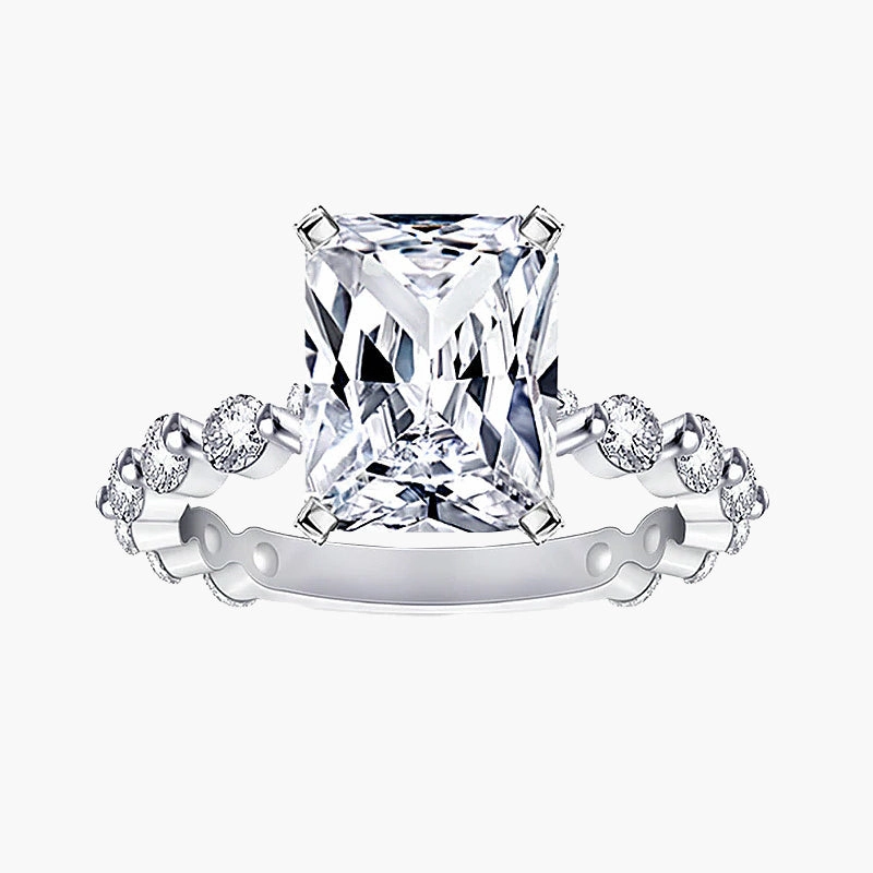 Soft Geometry 5CT Radiant Cut Cubic Zirconia Wedding Ring