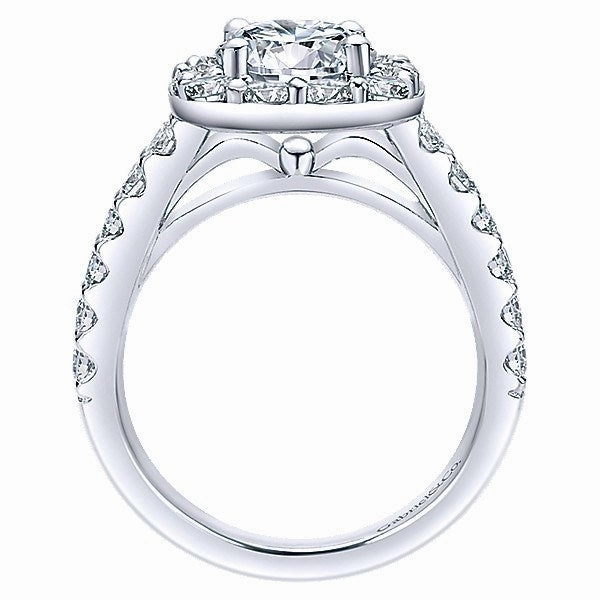 Large Pave Halo Round Diamond Ring 14K White Gold 345A Budget Decoration