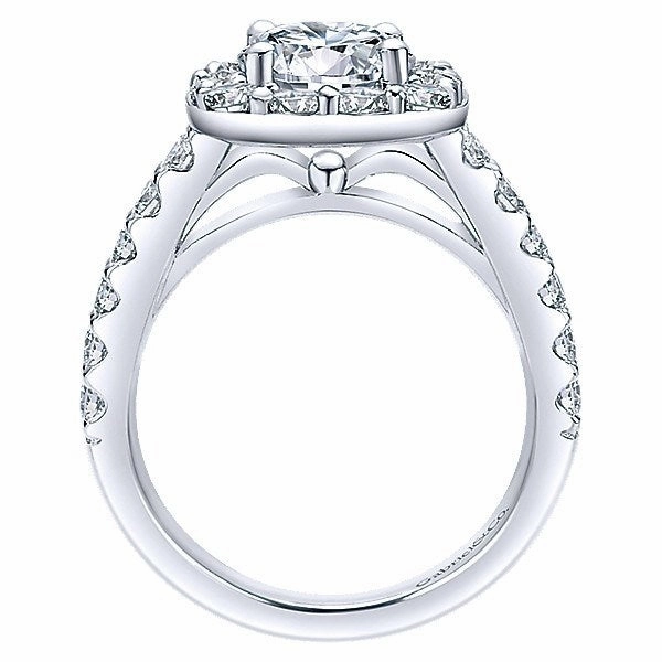 Large Pave Halo Round Diamond Ring 14K White Gold 345A Popular Trend Memorable Accessory