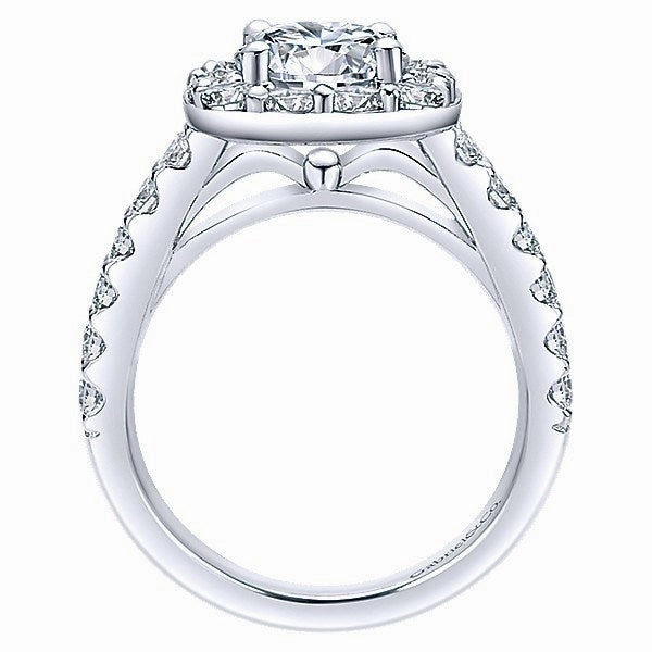 Event Gift Exclusive Gift Large Pave Halo Round Diamond Ring 14K White Gold 345A