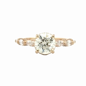 14ky Hidden Halo Round & Marquise Diamond Engagement Ring (2.33cttw) Minimalist Memento