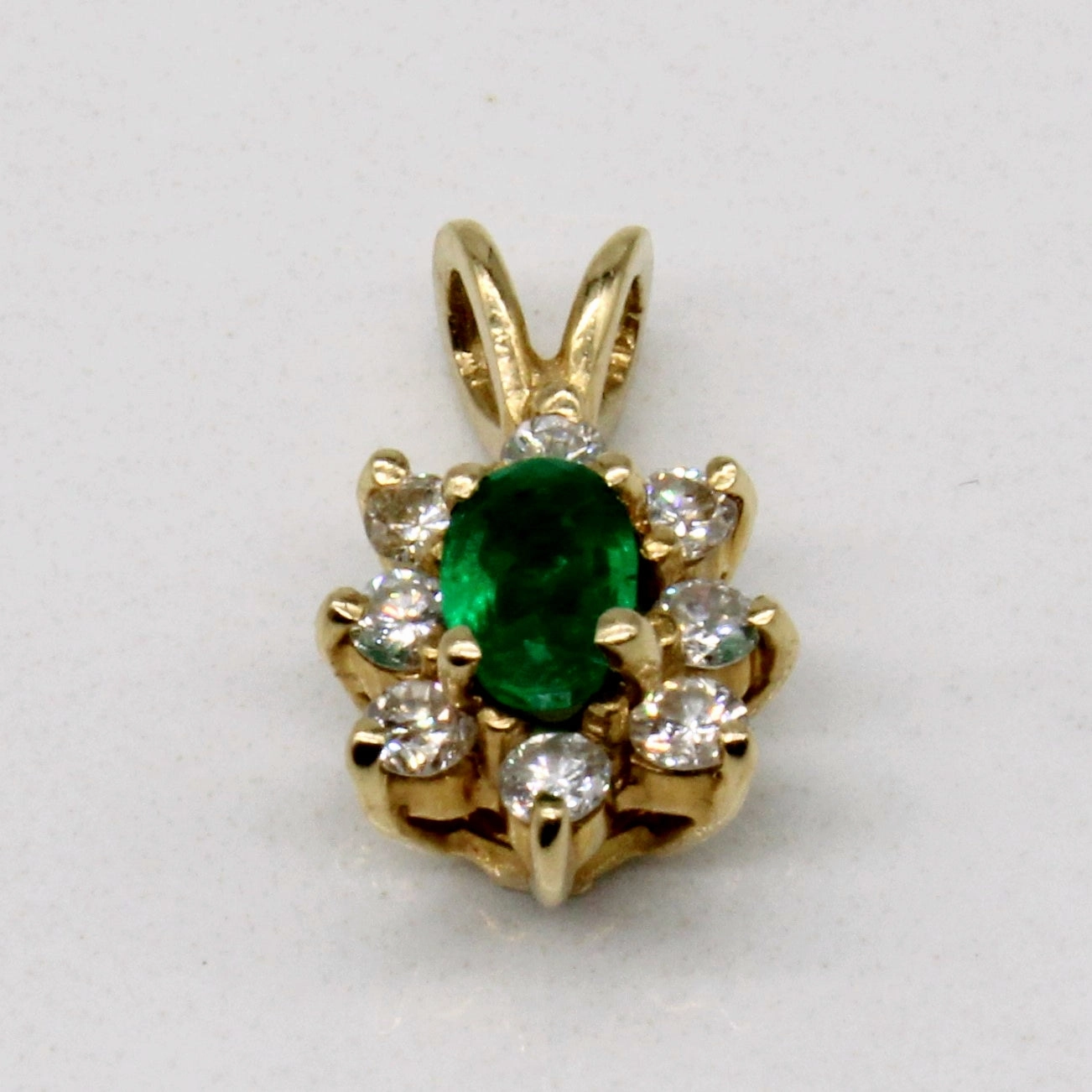 Emerald & Diamond 14k Pendant | 0.20ct, 0.16ctw | Smooth Fit Refined Taste