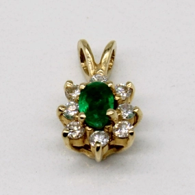 Emerald & Diamond 14k Pendant | 0.20ct, 0.16ctw | Smooth Fit Refined Taste