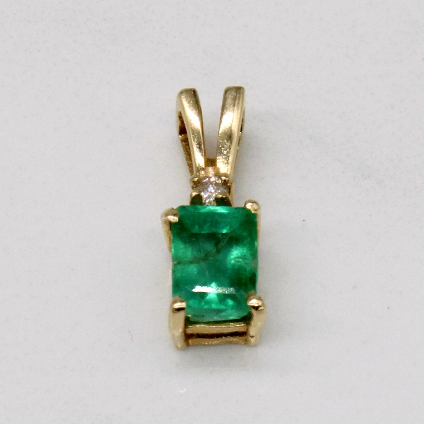 Modern Attire Emerald & Diamond 14k Pendant / Charm | 0.65ct, 0.02ct |