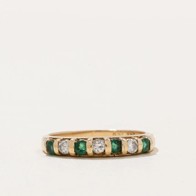 Emerald & Diamond Band | 0.21ctw, 0.14ctw | SZ 6 | Sophisticated Shine Pieces Evening Wear