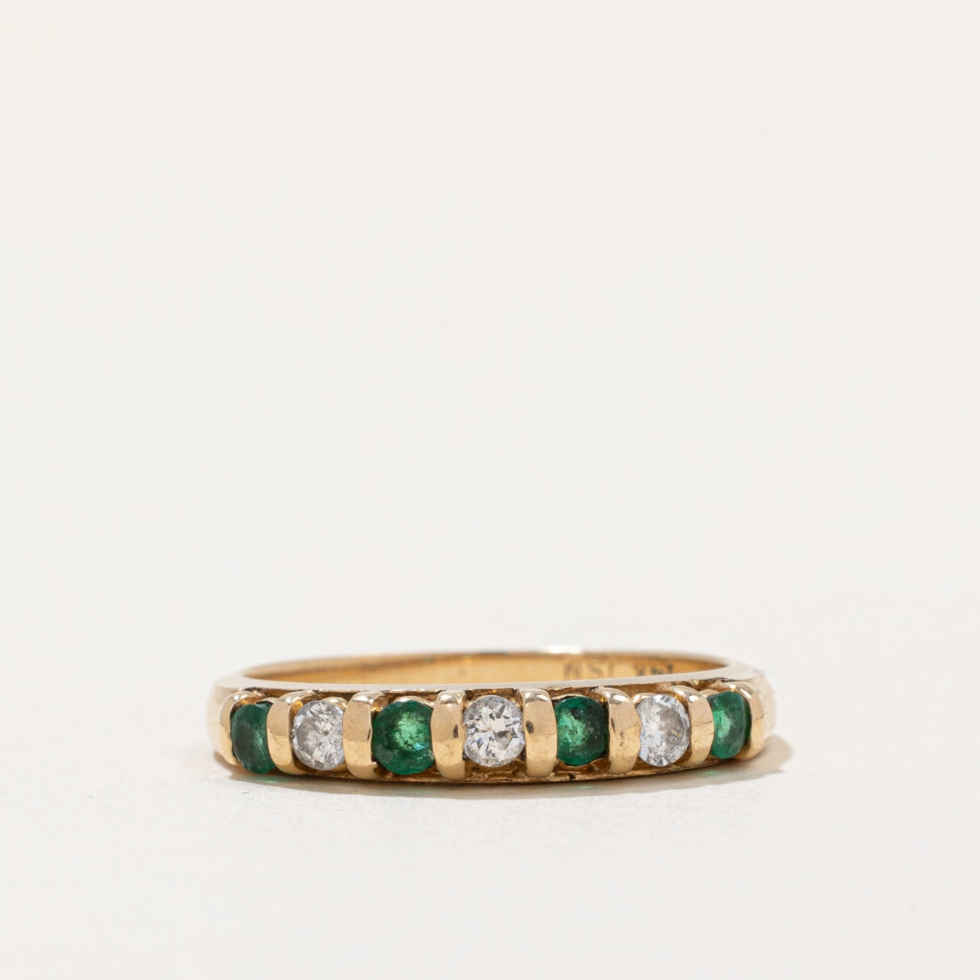 Emerald & Diamond Band | 0.21ctw, 0.14ctw | SZ 6 | Sophisticated Shine Pieces Evening Wear