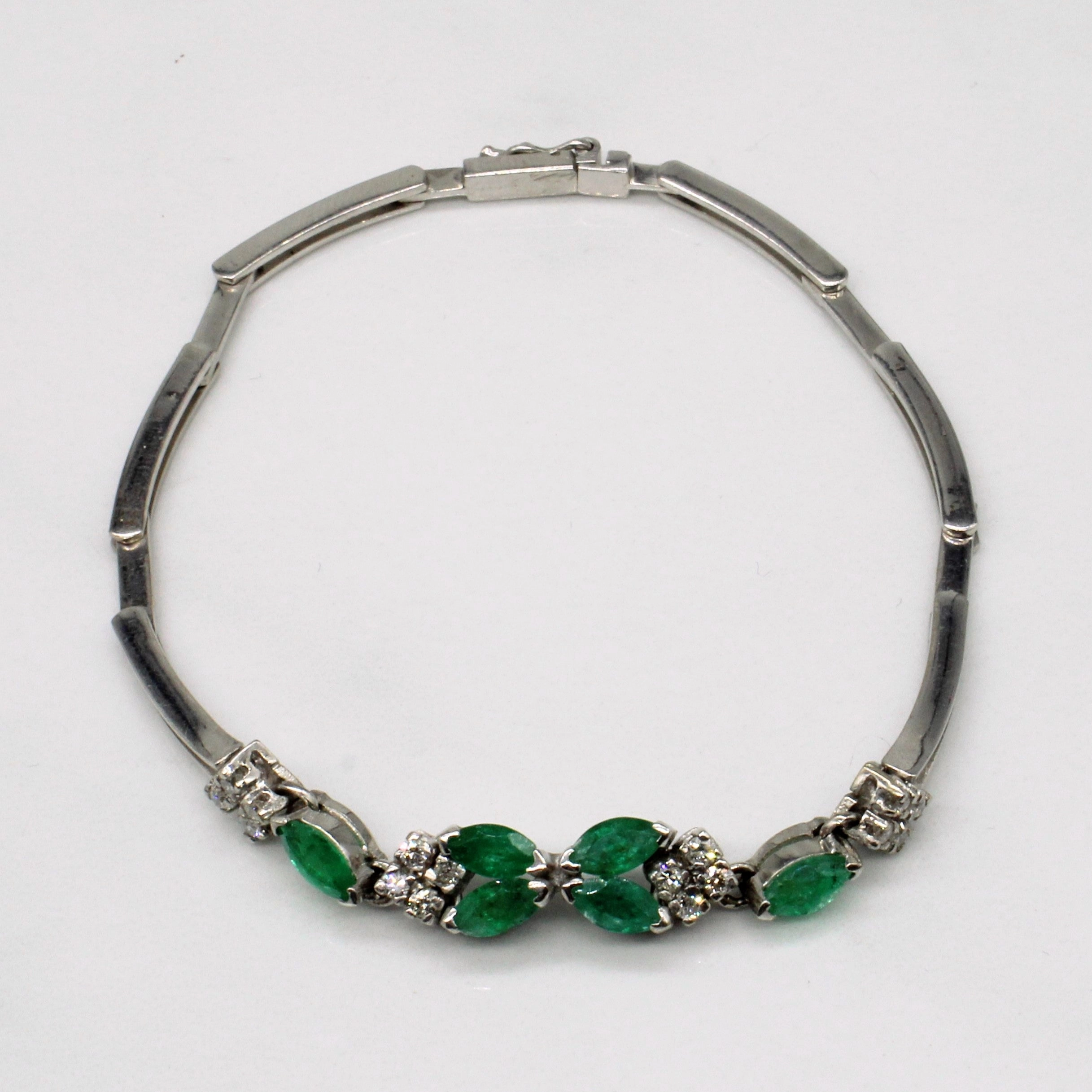 Simple Elegance Shine Bright Emerald & Diamond Bracelet | 1.00ctw, 0.32ctw | 7" |