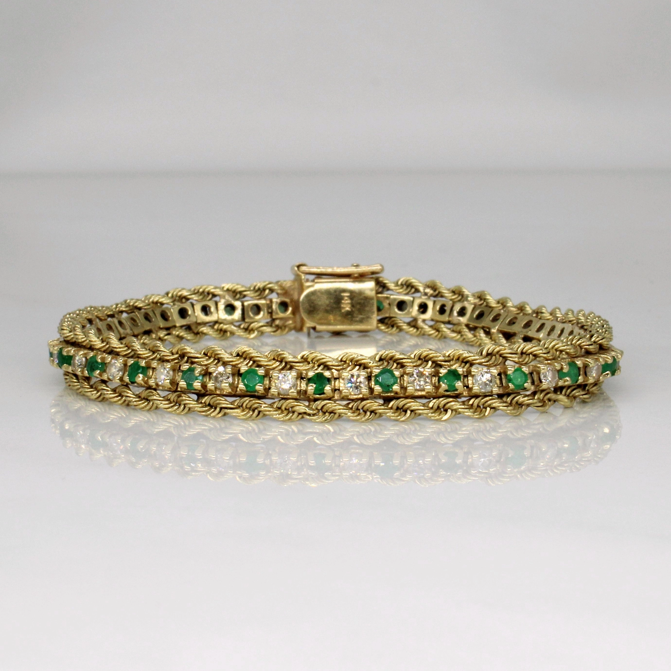 Occasion Ready Timeless Fit Emerald & Diamond Bracelet | 1.16ctw, 1.12ctw | 7" |